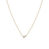 Zoë Chicco 14k Rose Gold Large 2 Mixed Prong Diamond Necklace