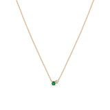 Zoë Chicco 14k Rose Gold Prong Diamond & Emerald Necklace