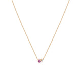 Zoë Chicco 14k Gold Prong Diamond & Pink Sapphire Necklace