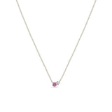 Zoë Chicco 14k Gold Prong Diamond & Pink Sapphire Necklace