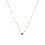 Zoë Chicco 14k Gold Prong Diamond & Pink Sapphire Necklace