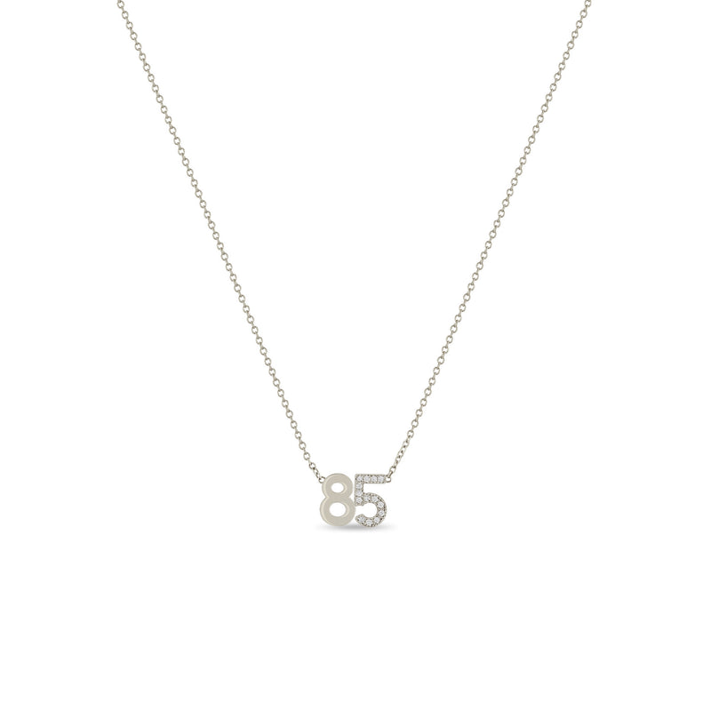 Zoë Chicco 14k Gold Number "85" Necklace with 1 Pavé Diamond Number