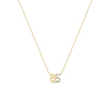 Zoë Chicco 14k Gold Number "85" Necklace with 1 Pavé Diamond Digit
