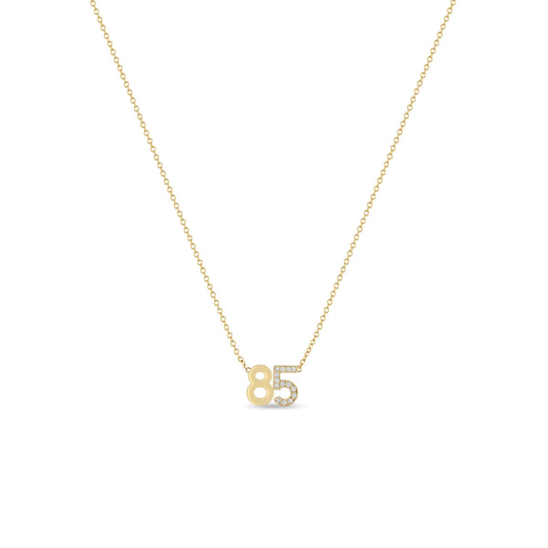 Zoë Chicco 14k Gold Number "85" Necklace with 1 Pavé Diamond Digit