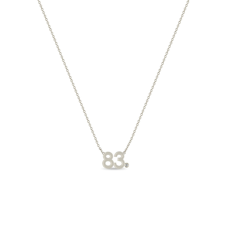 Zoë Chicco 14k Gold Number "83" with Diamond Bezel Necklace