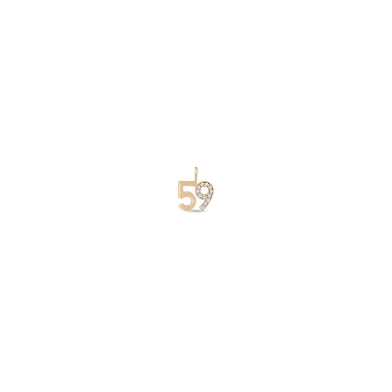 Zoë Chicco 14k Gold Pavé Diamond Number "59" Charm Pendant