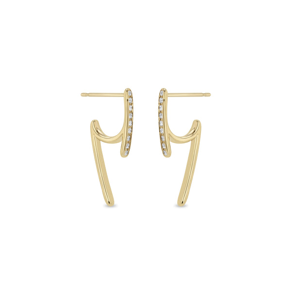 Zoë Chicco 14k Gold & Pavé Diamond Talon Earrings