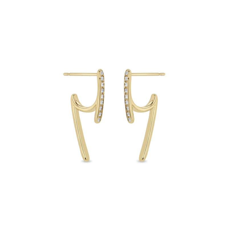 Zoë Chicco 14k Gold & Pavé Diamond Talon Earrings