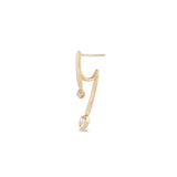 Single Zoë Chicco 14k Gold Princess & Pear Diamond Talon Earring