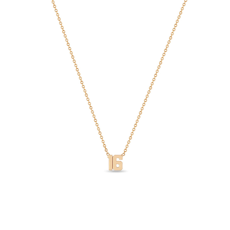 Zoë Chicco 14k Gold Custom Varsity Number "16" Necklace