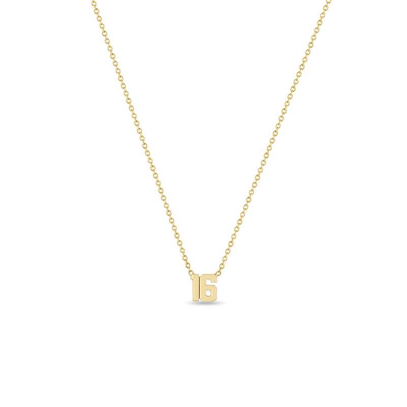 Zoë Chicco 14k Gold Custom Varsity Number "16" Necklace