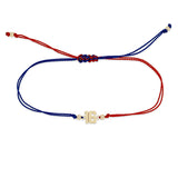 Zoë Chicco 14k Gold Custom Varsity Number "16" Cord Bracelet in Red & Navy Blue Colors