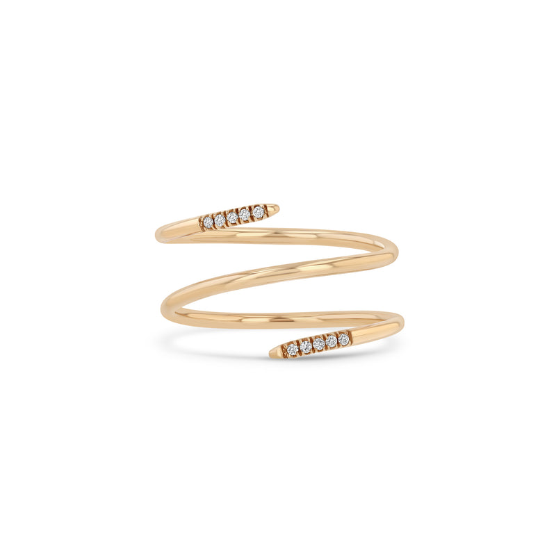 Zoë Chicco 14k Rose Gold Pavé Diamond Double Wrap Ring