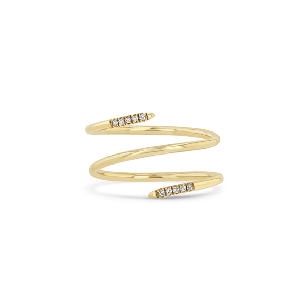 Zoë Chicco 14k Yellow Gold Pavé Diamond Double Wrap Ring