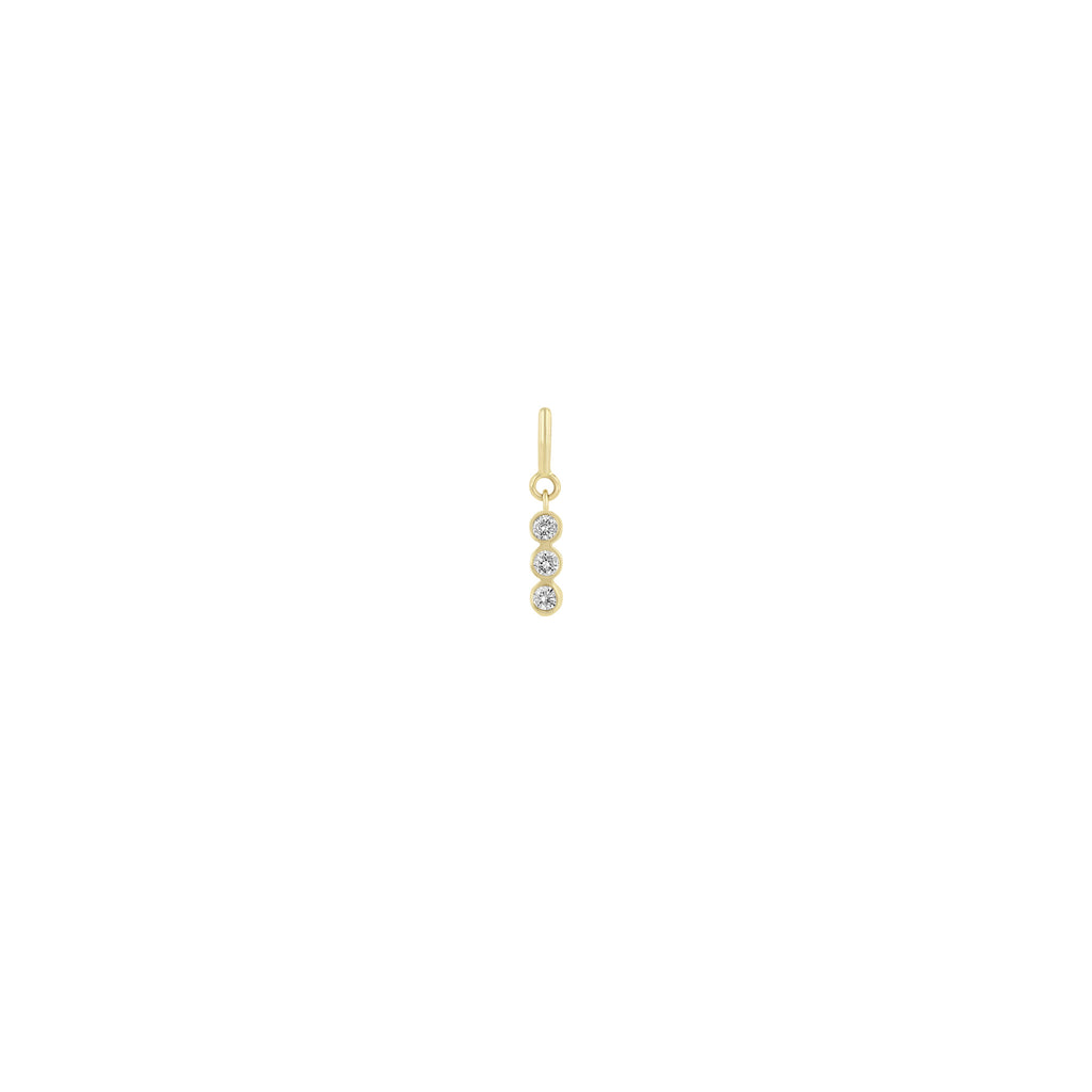 Zoë Chicco 14k Gold 3 Vertical Diamond Bezel Spring Ring Charm Pendant