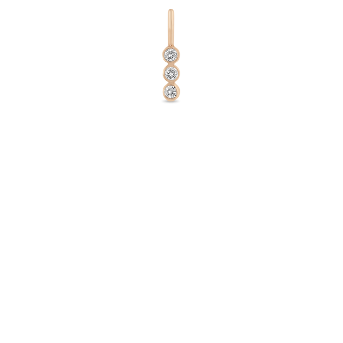 Zoë Chicco 14k Rose Gold 3 Vertical Diamond Bezel Charm Pendant