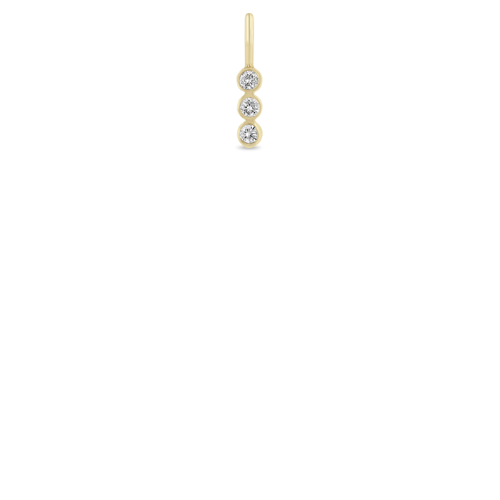Zoë Chicco 14k Yellow Gold 3 Vertical Diamond Bezel Charm Pendant
