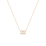 Zoë Chicco 14k Gold Number "212" Necklace with 1 Pavé Diamond Number