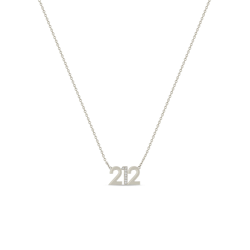 Zoë Chicco 14k Gold Number "212" Necklace with 1 Pavé Diamond Number