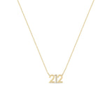 Zoë Chicco 14k Gold Number "212" Necklace with 1 Pavé Diamond Digit