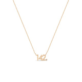 Zoë Chicco 14k Gold Number "142" with Diamond Bezel Necklace