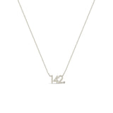 Zoë Chicco 14k Gold Number "142" with Diamond Bezel Necklace