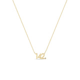 Zoë Chicco 14k Gold Number "142" with Diamond Bezel Necklace
