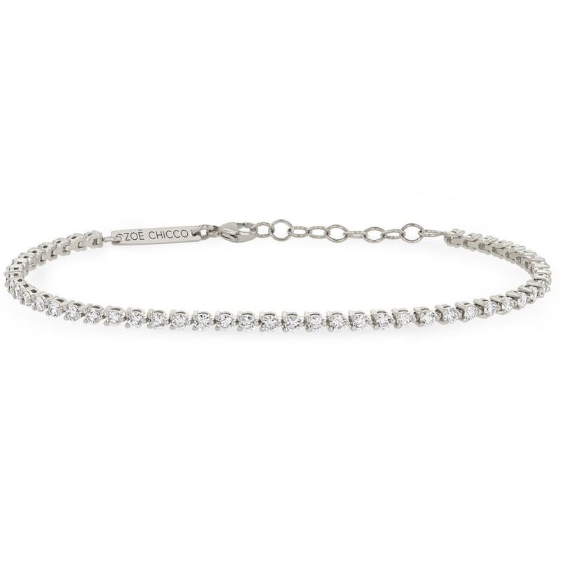 14k 3 Prong Diamond Tennis Bracelet