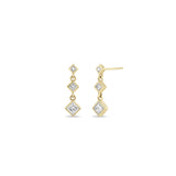 Zoë Chicco 14k Gold Linked Graduated Princess Diamond Drop Earrings