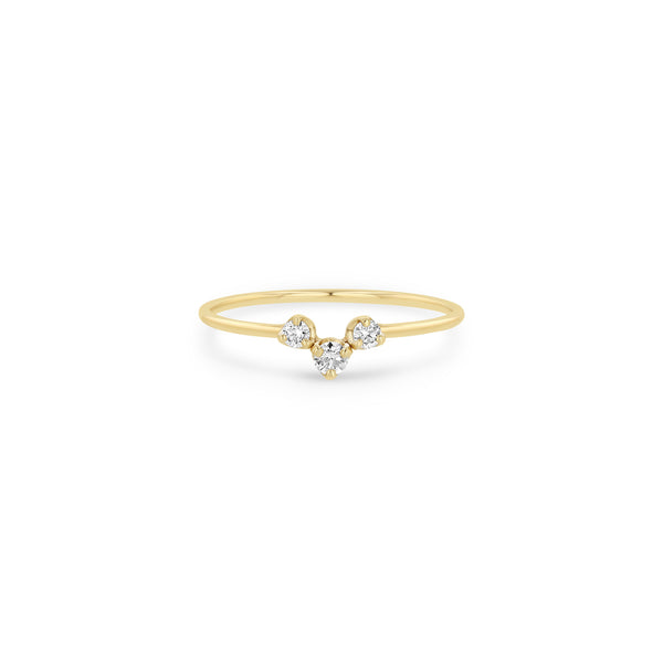 Zoë Chicco 14k Gold 3 Graduated Prong Diamond Curve Ring