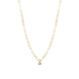 Zoë Chicco 14k Gold & Fire Opal Rondelle Bead Necklace with Marquise Diamond