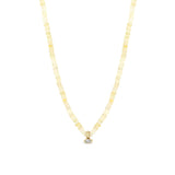 Yellow aged version of a Zoë Chicco 14k Gold & Fire Opal Rondelle Bead Necklace with Marquise Diamond