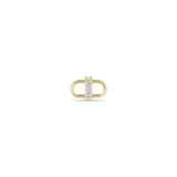 Single Zoë Chicco 14k Gold 3 Prong Diamond Open Link Stud Earring