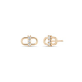 Zoë Chicco 14k Gold 3 Prong Diamond Open Link Stud Earrings