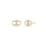 Zoë Chicco 14k Gold 3 Prong Diamond Open Link Stud Earrings