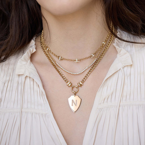 Zoe Chicco 14K gold and diamond layered chain necklaces 