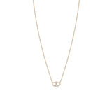 14k 3 Prong Diamond Open Link Necklace