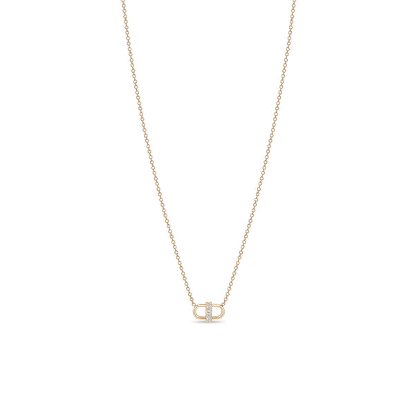 14k 3 Prong Diamond Open Link Necklace