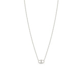14k 3 Prong Diamond Open Link Necklace
