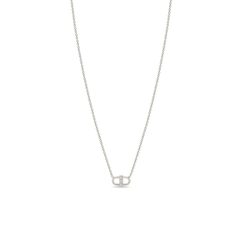 14k 3 Prong Diamond Open Link Necklace