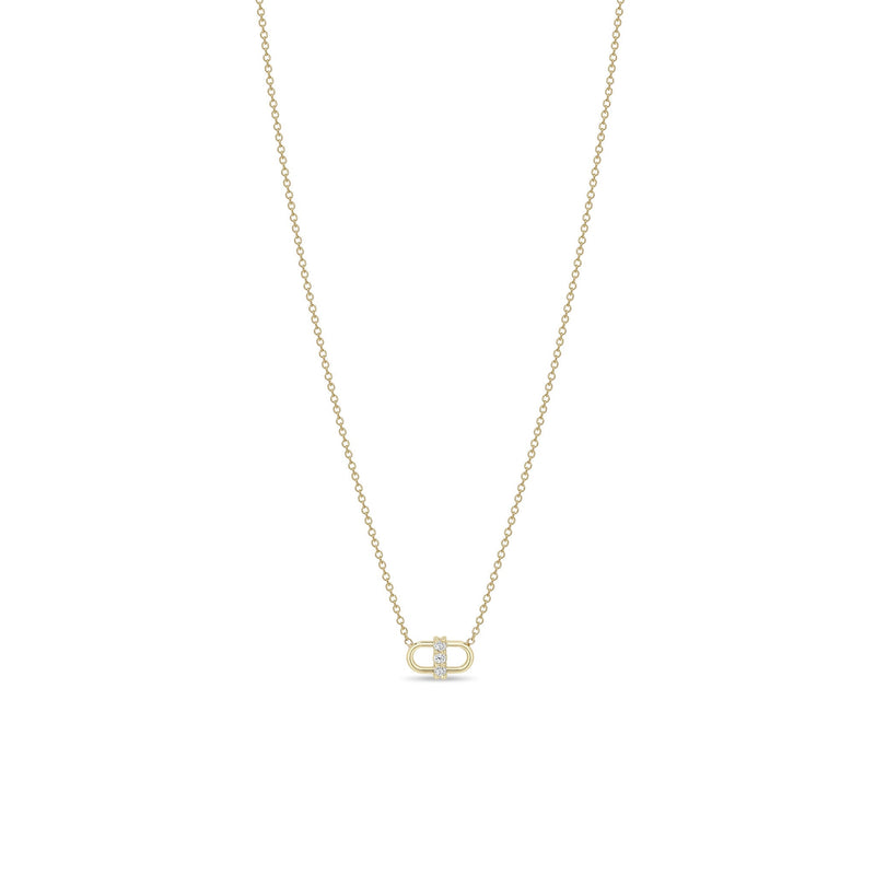 14k 3 Prong Diamond Open Link Necklace