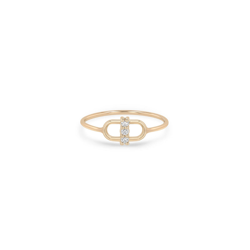 14k 3 Prong Diamond Open Link Ring