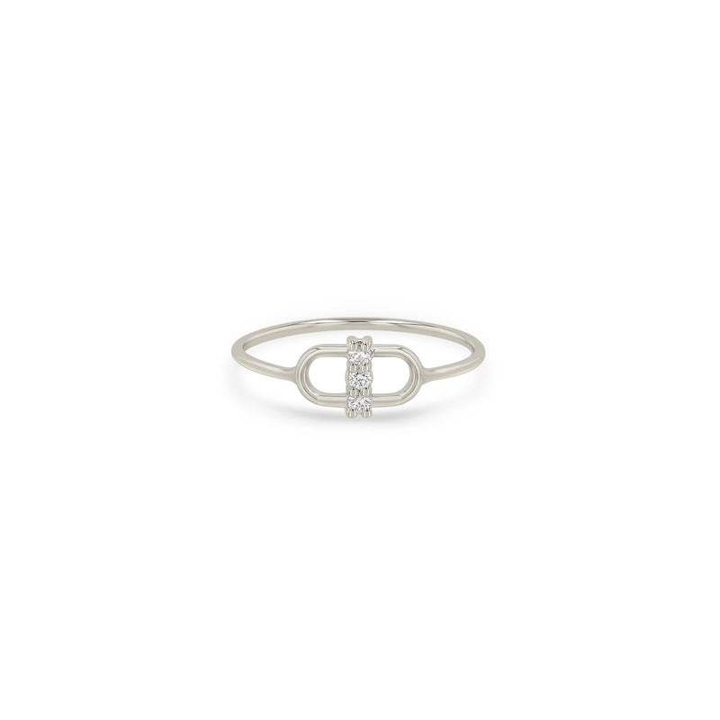 14k 3 Prong Diamond Open Link Ring