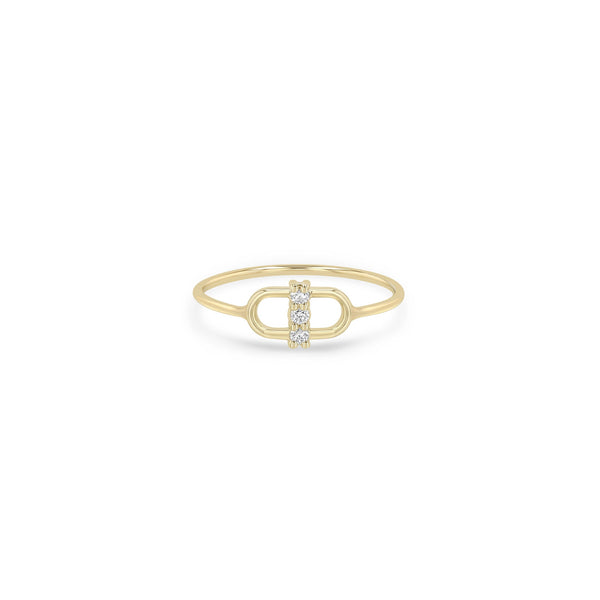14k 3 Prong Diamond Open Link Ring