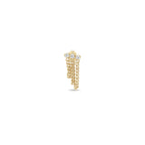 14k Prong Diamond & Curb Chain Huggie Waterfall Earrings