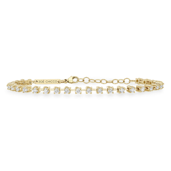 Zoë Chicco 14k Gold Prong Diamond Dash Tennis Bracelet