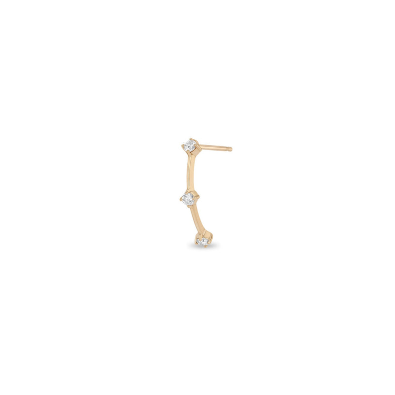 14k Prong Diamond Dash Arc Drop Earrings