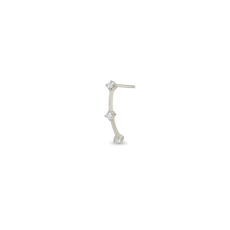 14k Prong Diamond Dash Arc Drop Earrings