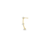 14k Prong Diamond Dash Arc Drop Earrings