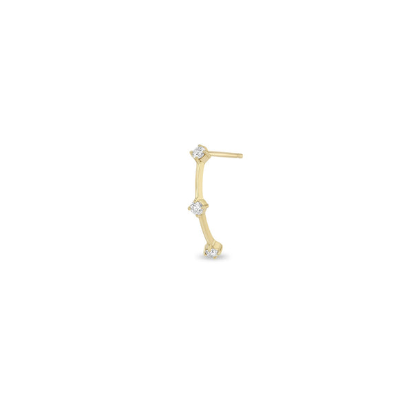 14k Prong Diamond Dash Arc Drop Earrings